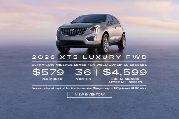 2026 XT5 FWD LUXURY. Ultra-low milege lease for well-qualified lessees. $579 per month 36 months....